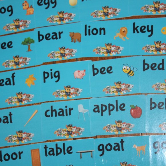 ❄️5/$25🎄Paw Patrol Handmade Flash Cards First Words Reading - Picture 3 of 4